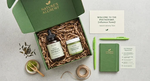 Crisp overhead shot of premium packaged ecommerce products, luxury packaging in unboxing phase, clean slate and neon green branded stationery, high-end commercial packaging design